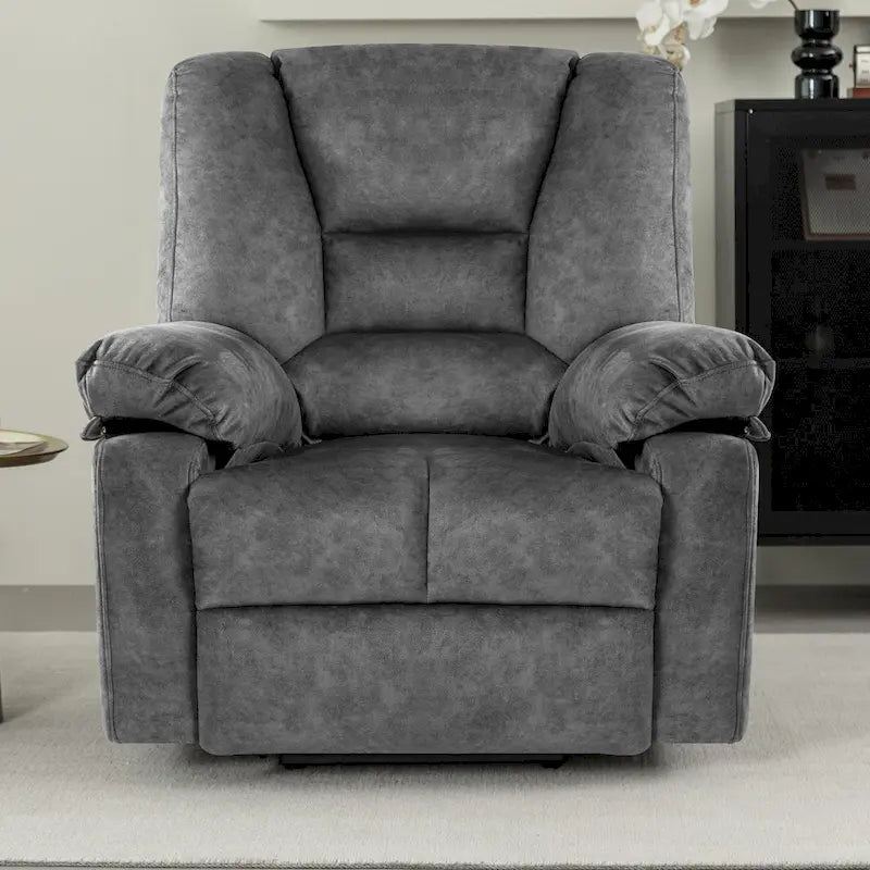 Oversized Velvet Power Lift Recliner with Massage, Heating, Pockets