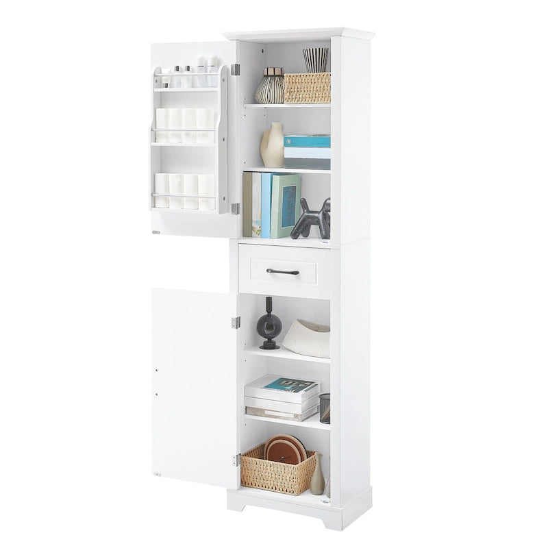 Tall Bathroom Storage Cabinet, Freestanding Storage Cabinet with Two Doors and Adjustable Shelves, Door Shelve Design