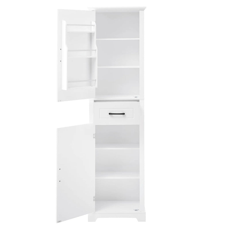 Tall Bathroom Storage Cabinet, Freestanding Storage Cabinet with Two Doors and Adjustable Shelves, Door Shelve Design