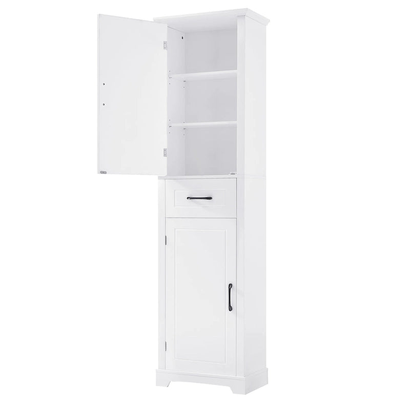 Tall Bathroom Storage Cabinet, Freestanding Storage Cabinet with Two Doors and Adjustable Shelves, Door Shelve Design