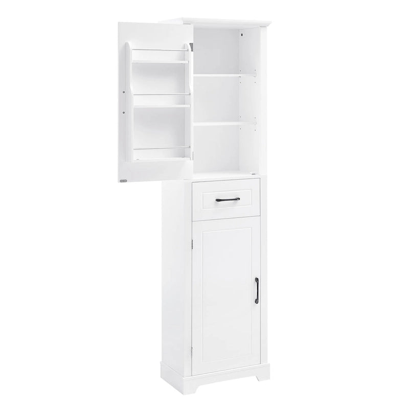 Tall Bathroom Storage Cabinet, Freestanding Storage Cabinet with Two Doors and Adjustable Shelves, Door Shelve Design