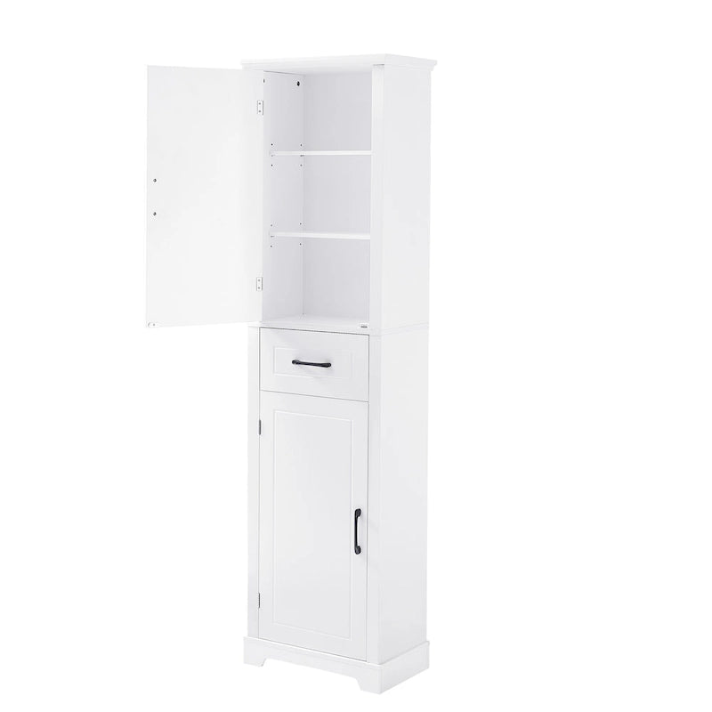 Tall Bathroom Storage Cabinet, Freestanding Storage Cabinet with Two Doors and Adjustable Shelves, Door Shelve Design