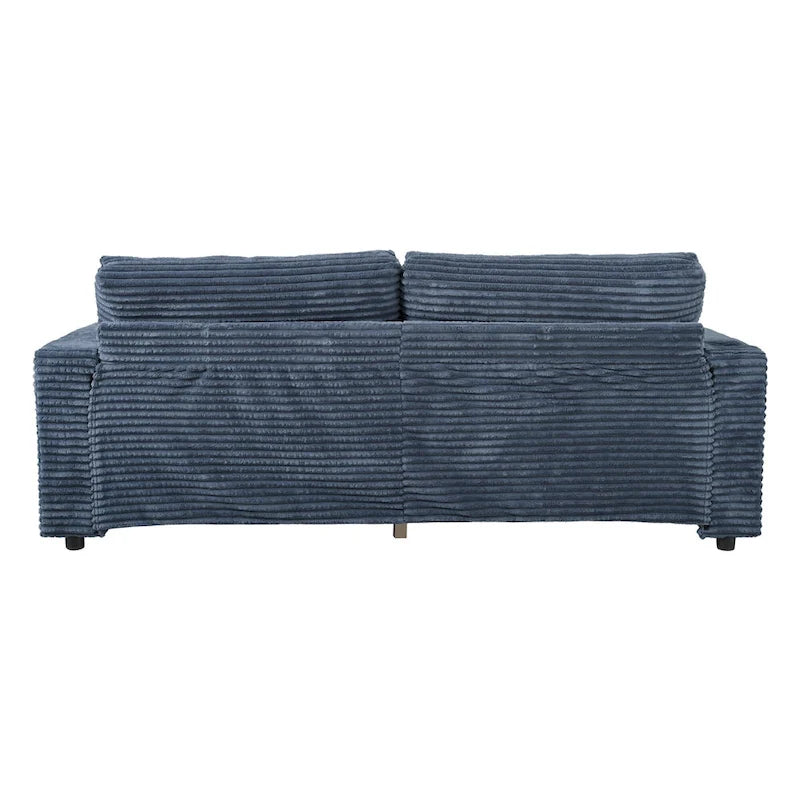Oversized Loveseat Chaise Lounge Sectional Sofa Bed, Corduroy Sleeper with USB Ports, Cup Holders
