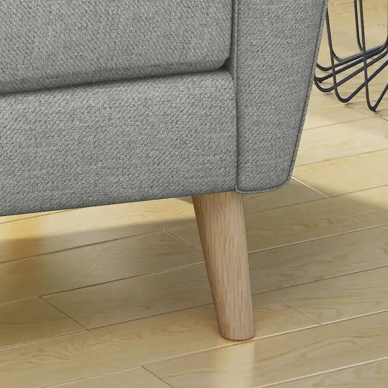 Mid-Century Modern Fabric Tufted Club Chair by
