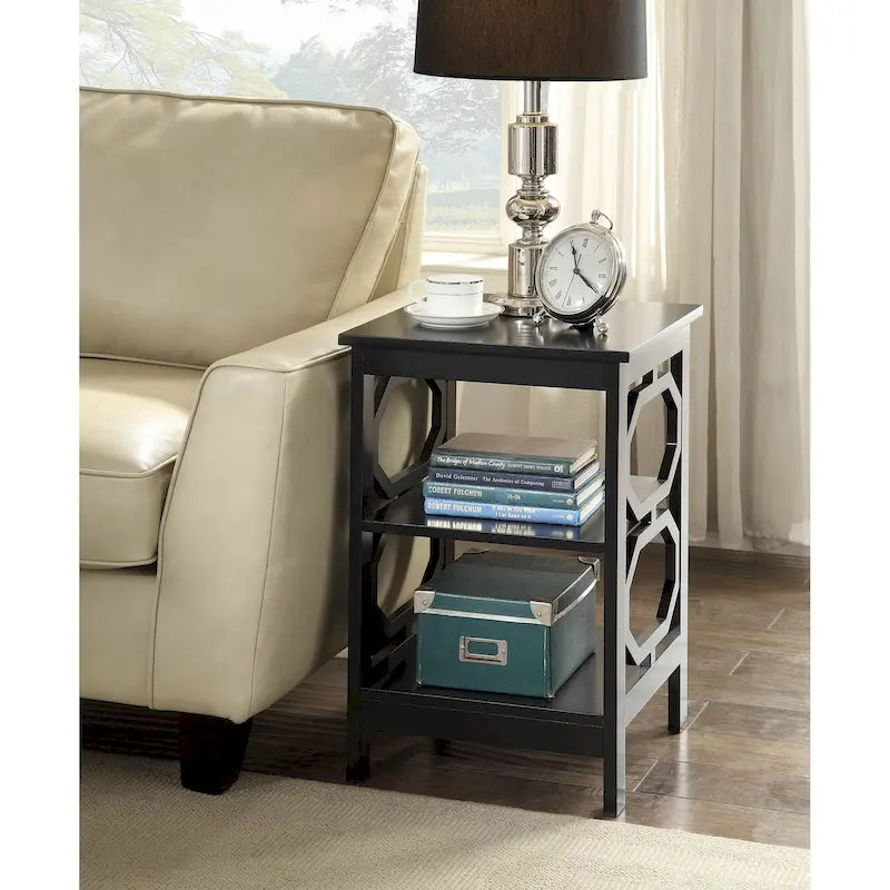 Convenience Omega End Table with Shelves