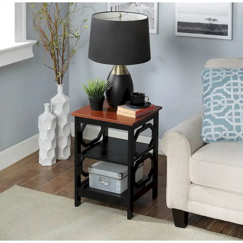 Convenience Omega End Table with Shelves