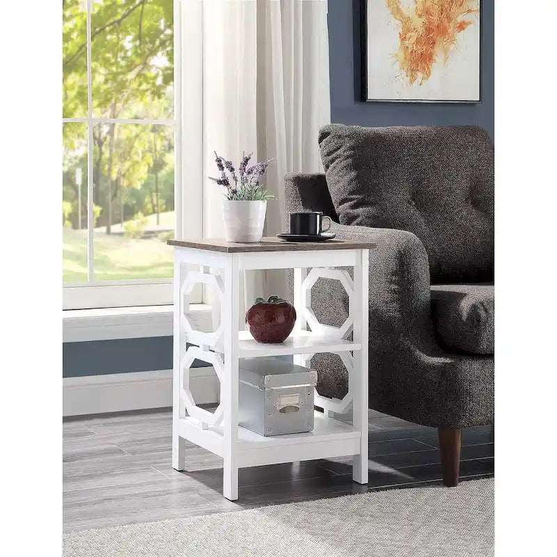 Convenience Omega End Table with Shelves