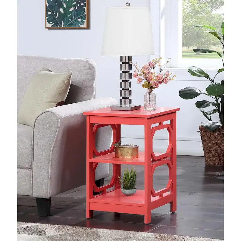 Convenience Omega End Table with Shelves