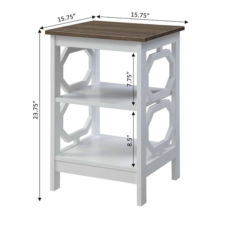 Convenience Omega End Table with Shelves