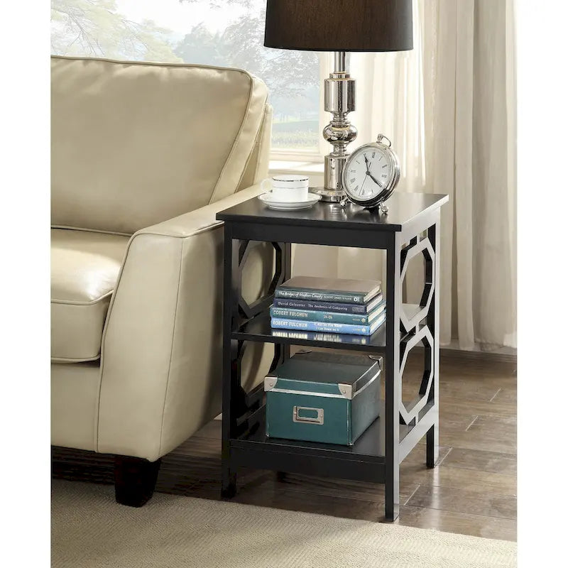 Convenience Omega End Table with Shelves