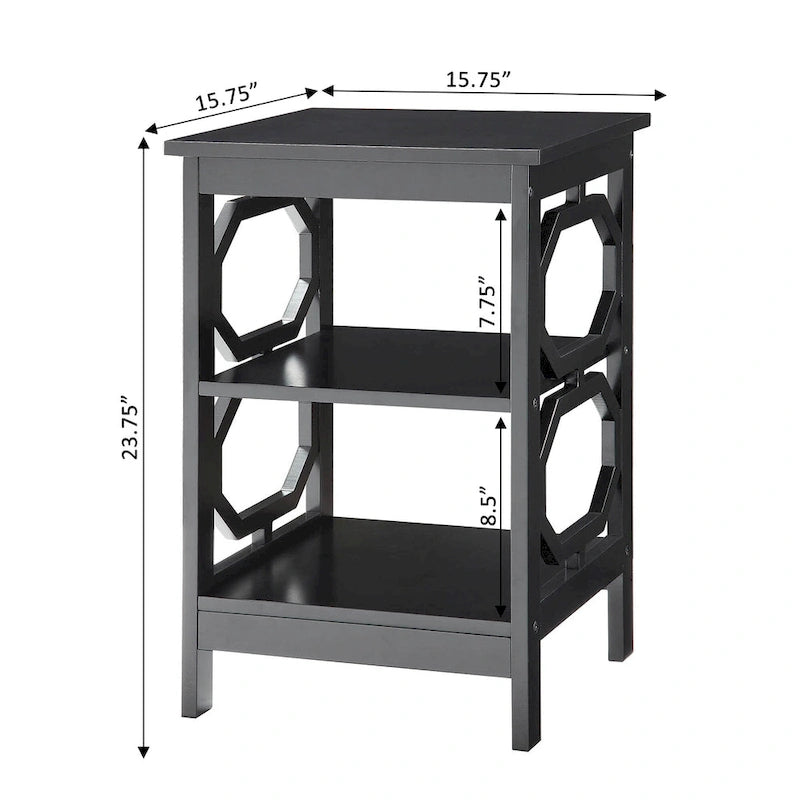 Convenience Omega End Table with Shelves