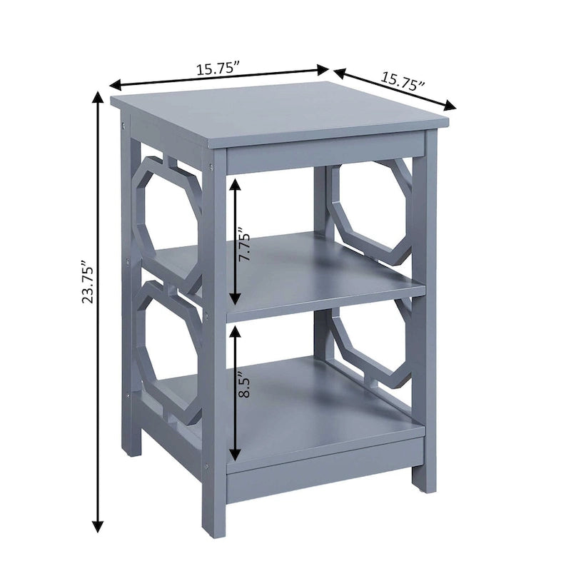 Convenience Omega End Table with Shelves