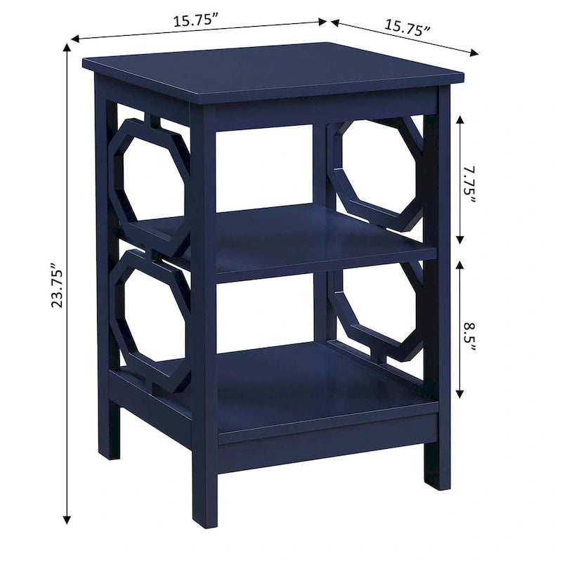 Convenience Omega End Table with Shelves