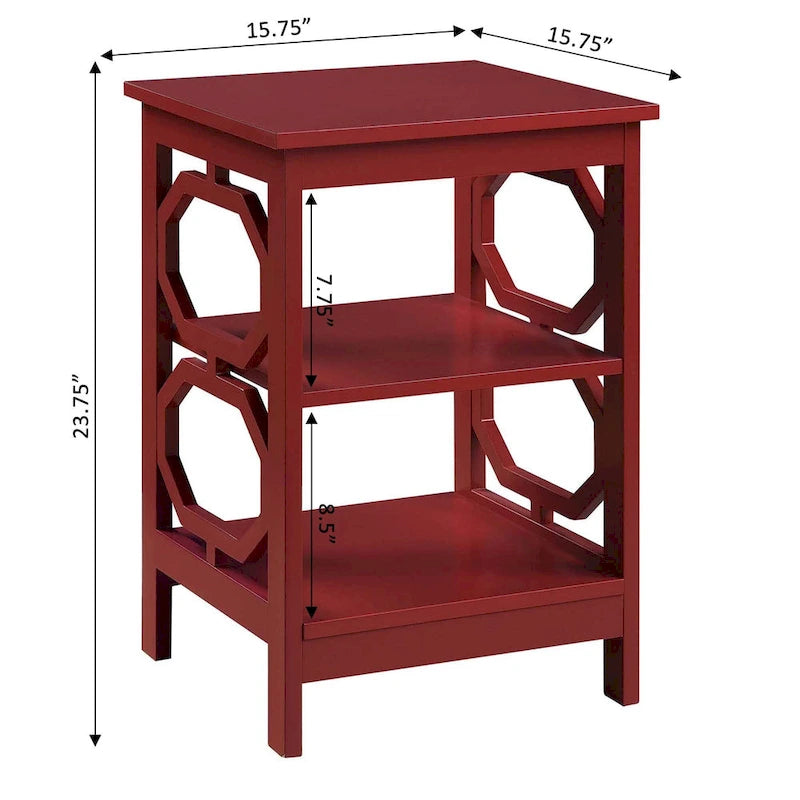Convenience Omega End Table with Shelves