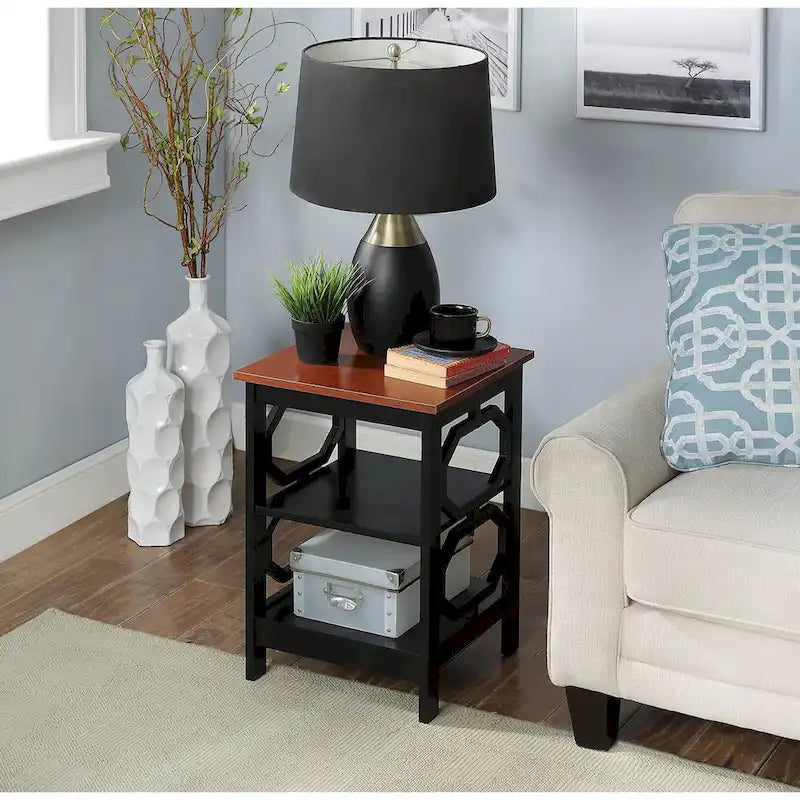 Convenience Omega End Table with Shelves
