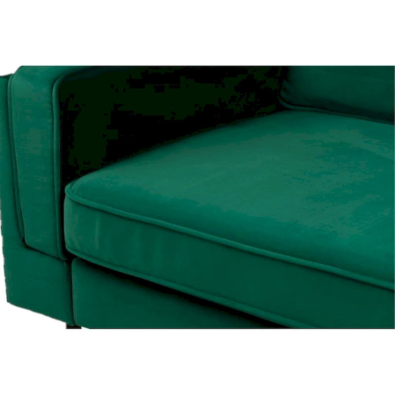 Green velvet Arm Chair With Golden Finish legs