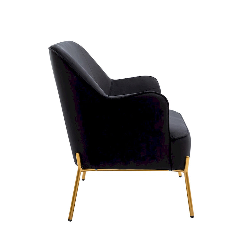 Loveseat Couch Sofa, Velvet Upholstery, Gold Chrome Legs