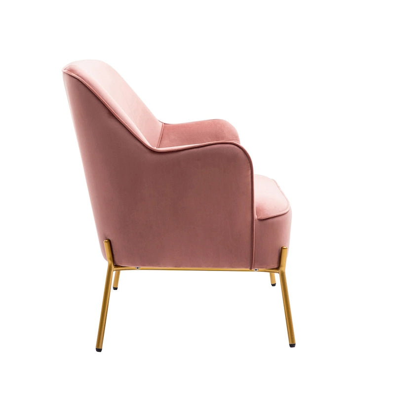 Loveseat Couch Sofa, Velvet Upholstery, Gold Chrome Legs