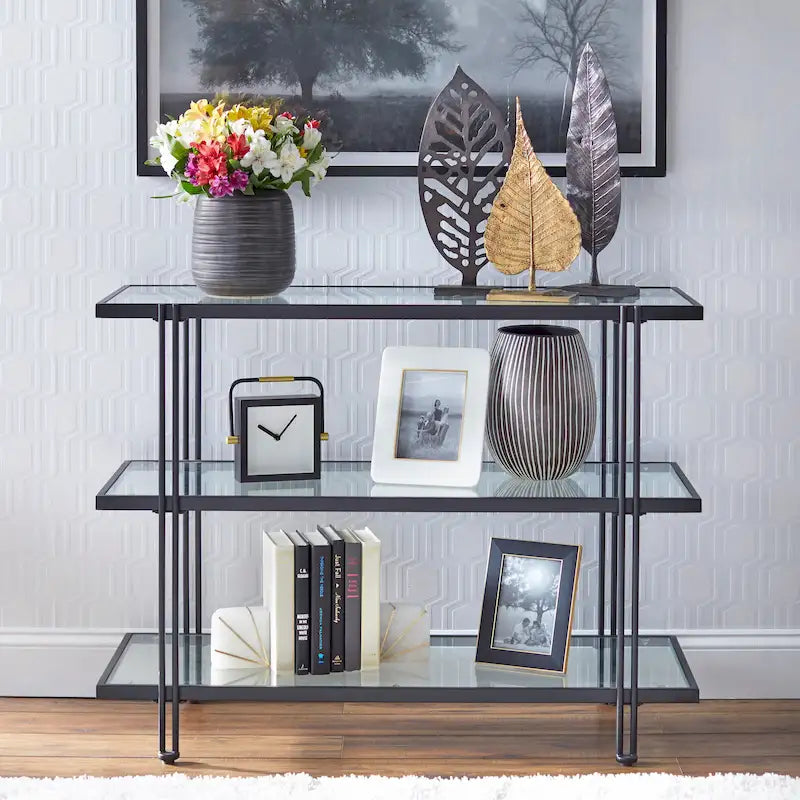 Metal and Glass Sofa Table