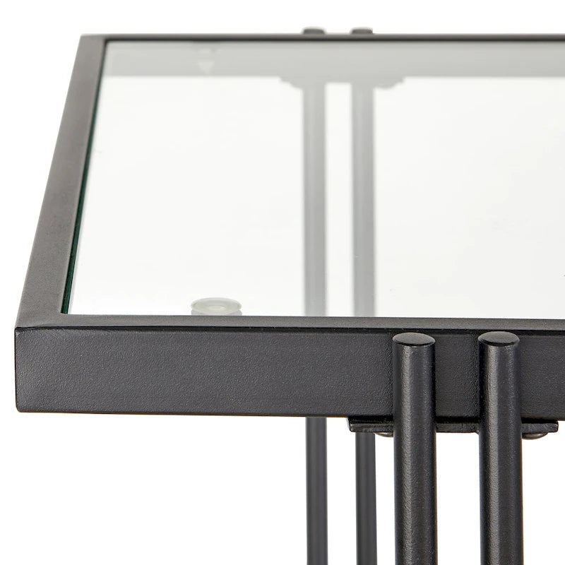 Metal and Glass Sofa Table