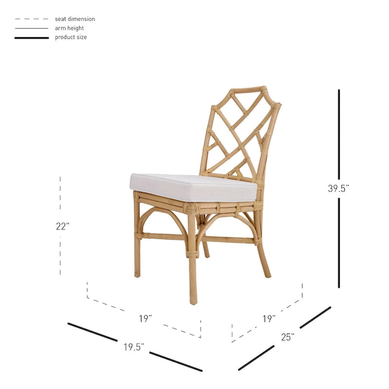 Rattan Dining Side Chair, (Set of 2)