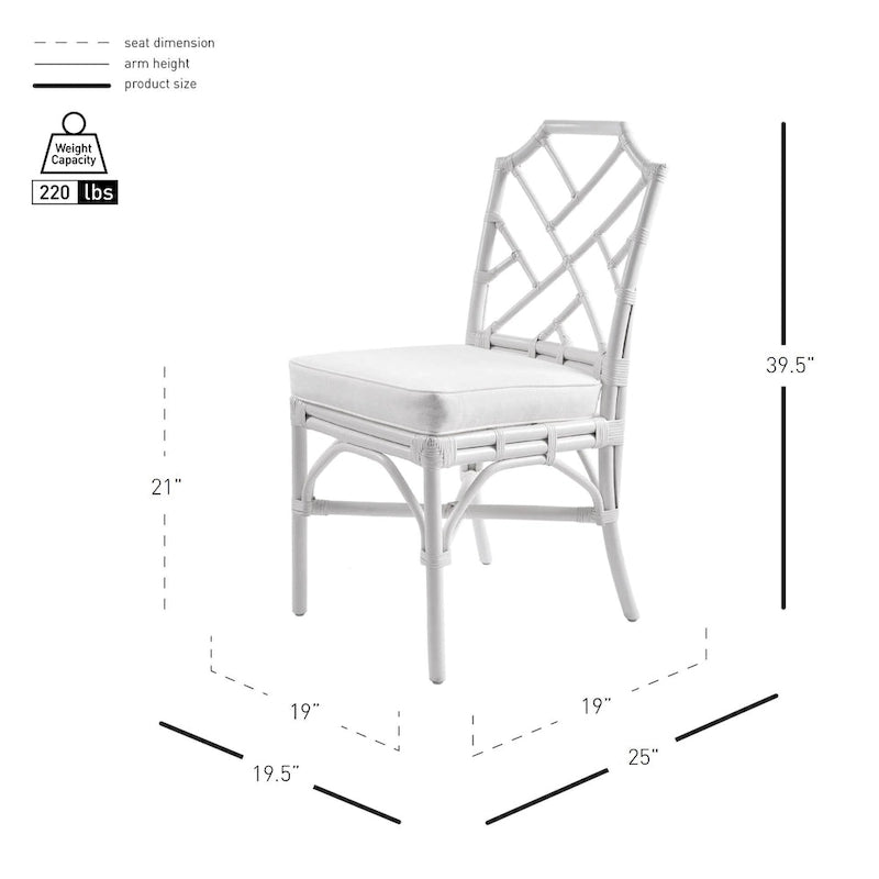 Rattan Dining Side Chair, (Set of 2)