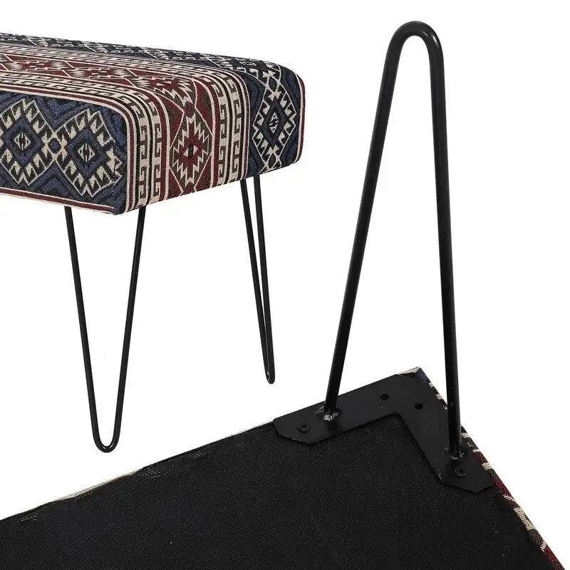 Bench Ottoman Fabric Rectangular Footrest Upholstered Bedroom