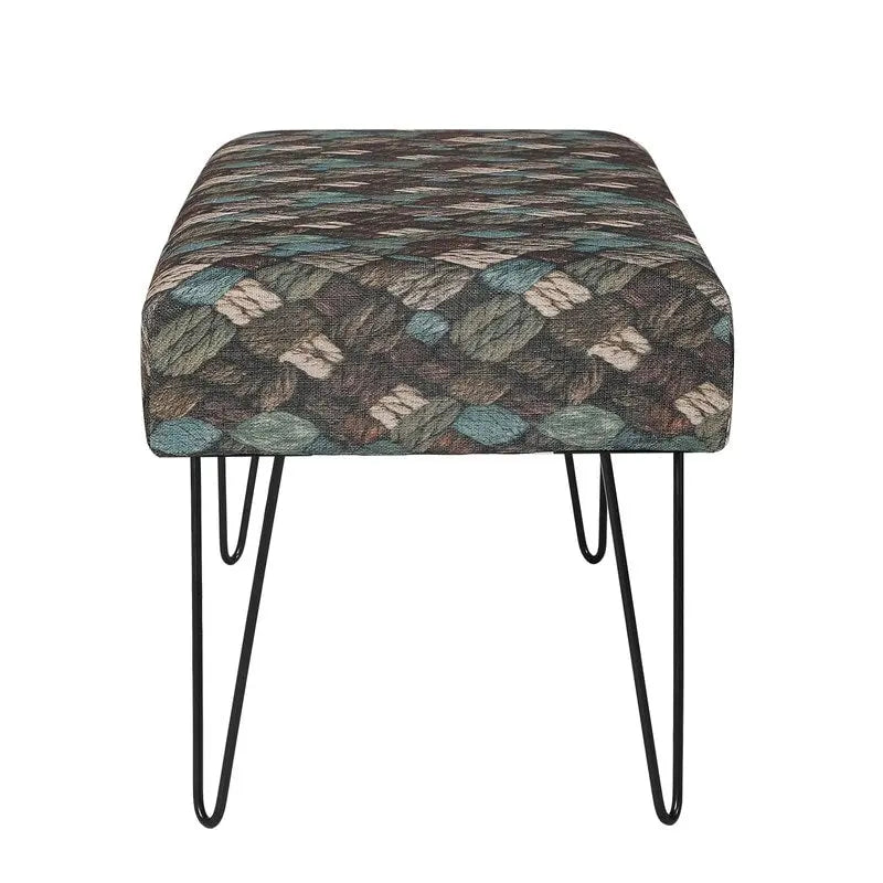 Bench Ottoman Fabric Rectangular Footrest Upholstered Bedroom