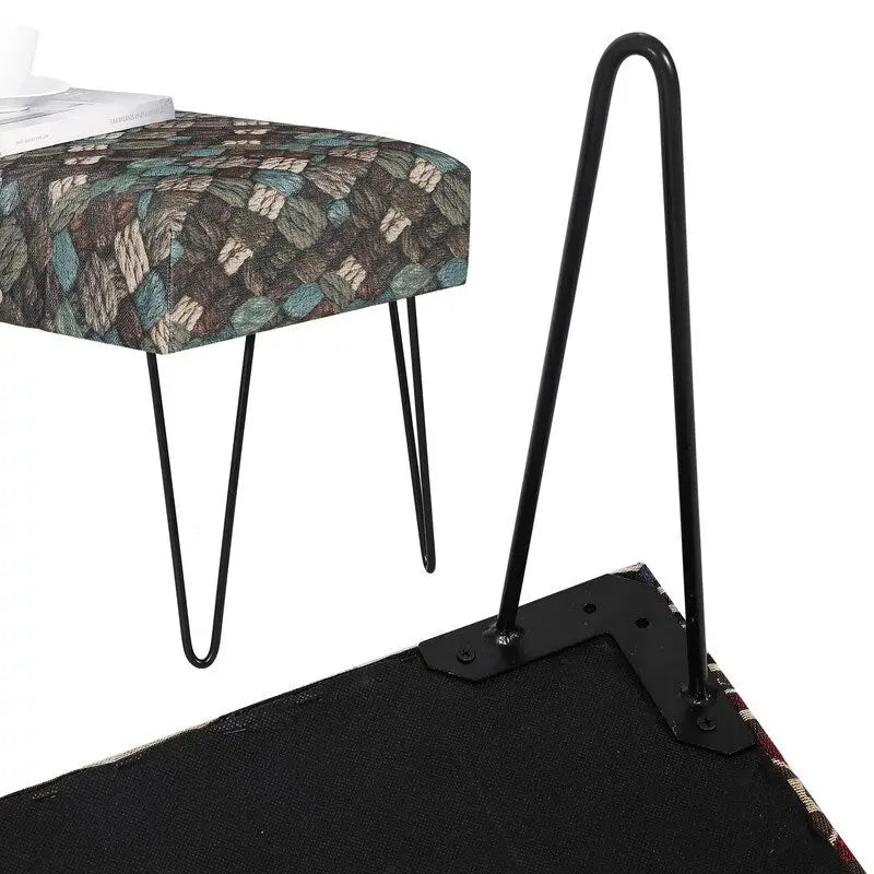 Bench Ottoman Fabric Rectangular Footrest Upholstered Bedroom