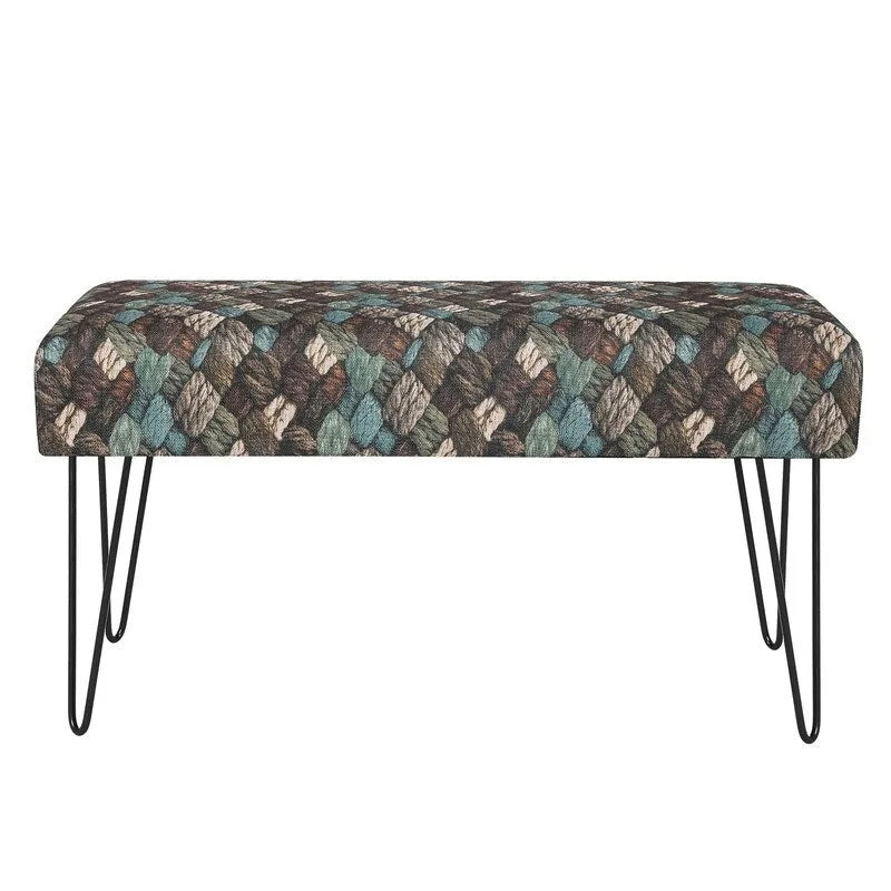 Bench Ottoman Fabric Rectangular Footrest Upholstered Bedroom