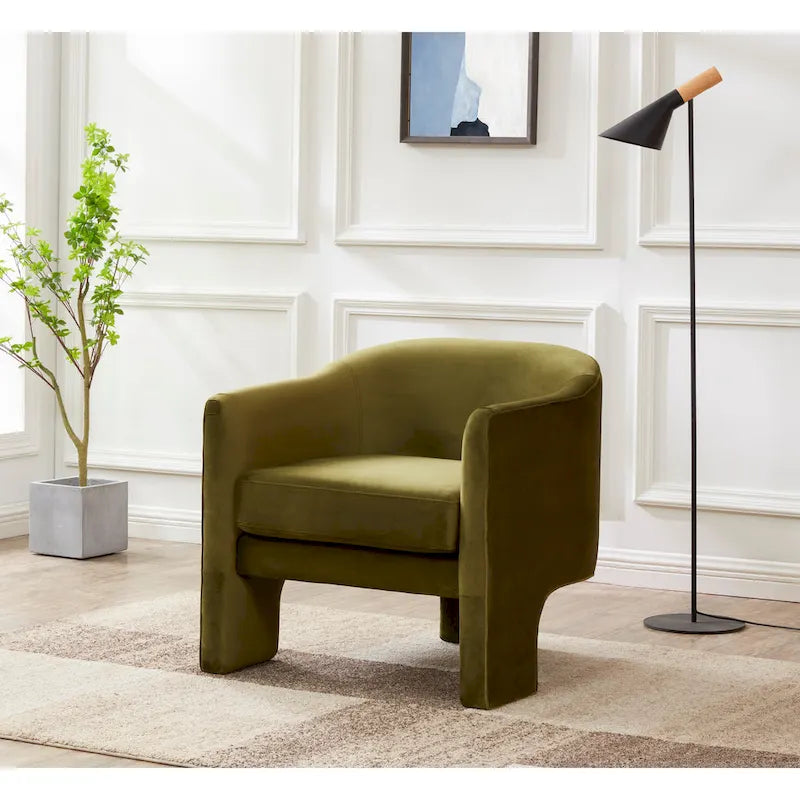 Velvet armchair - 30 inches wide x 28 inches long x 30 inches high - 30W x 28D x 30H