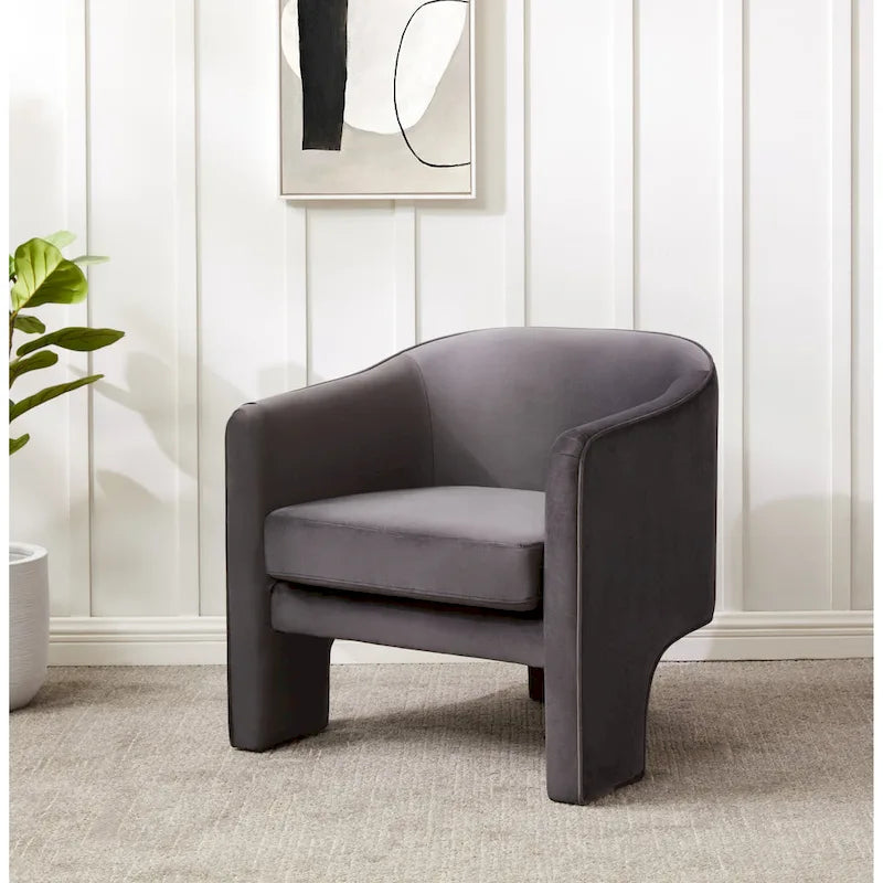 Velvet armchair - 30 inches wide x 28 inches long x 30 inches high - 30W x 28D x 30H