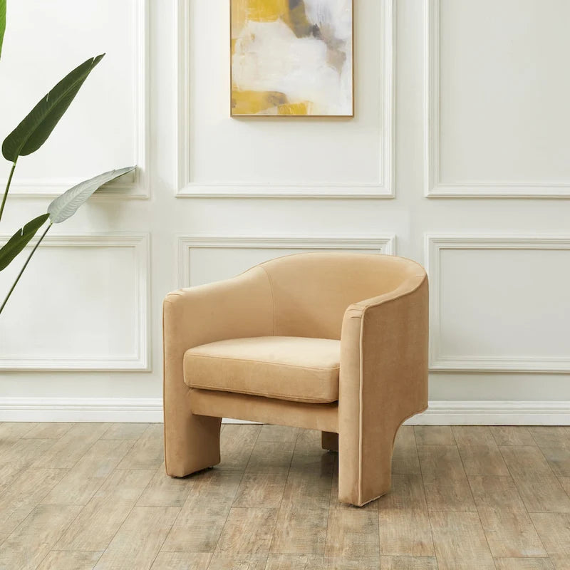 Velvet armchair - 30 inches wide x 28 inches long x 30 inches high - 30W x 28D x 30H