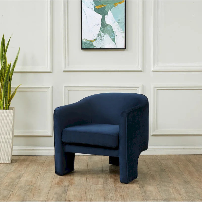 Velvet armchair - 30 inches wide x 28 inches long x 30 inches high - 30W x 28D x 30H