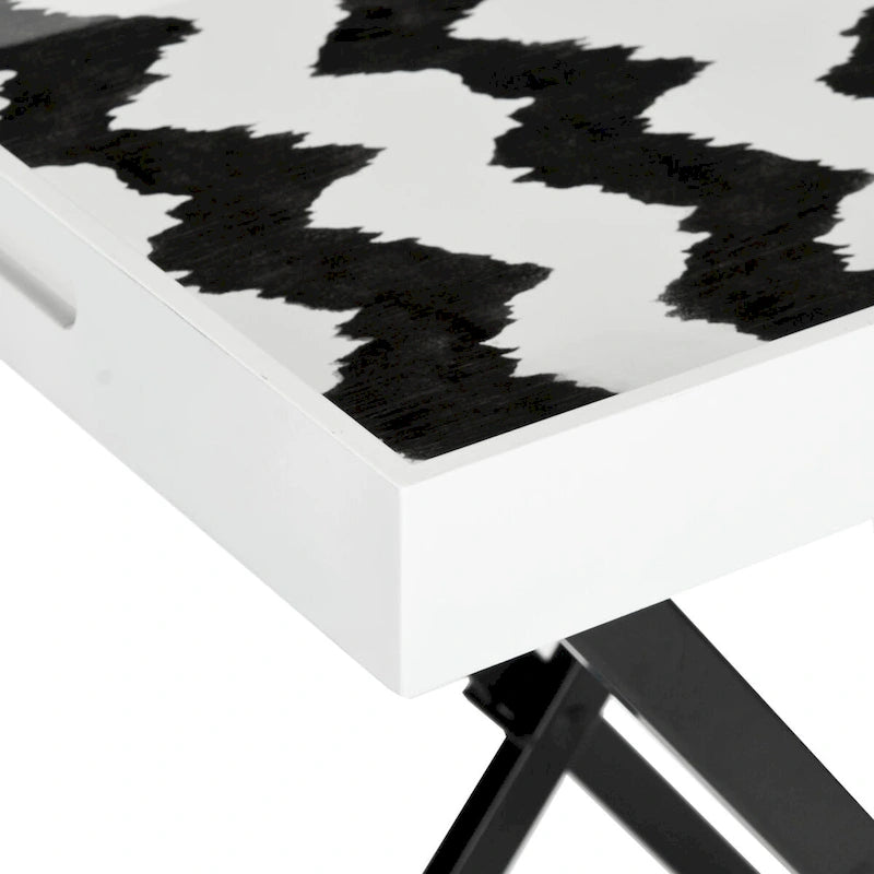 Black/ White Tray Table - 28Wx18Dx32H
