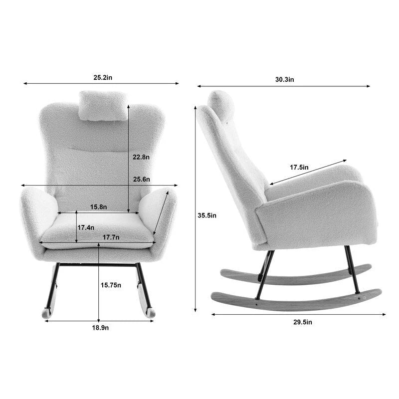 Fabric cushion rocking chair