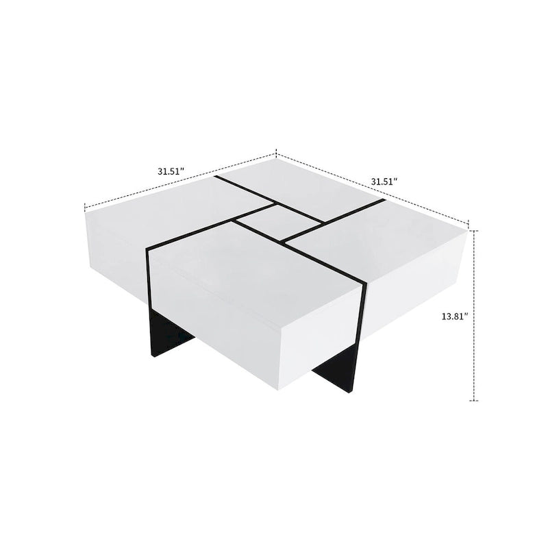 Unique Stylish Wooden Coffee Table with Sliding Extended Table Top
