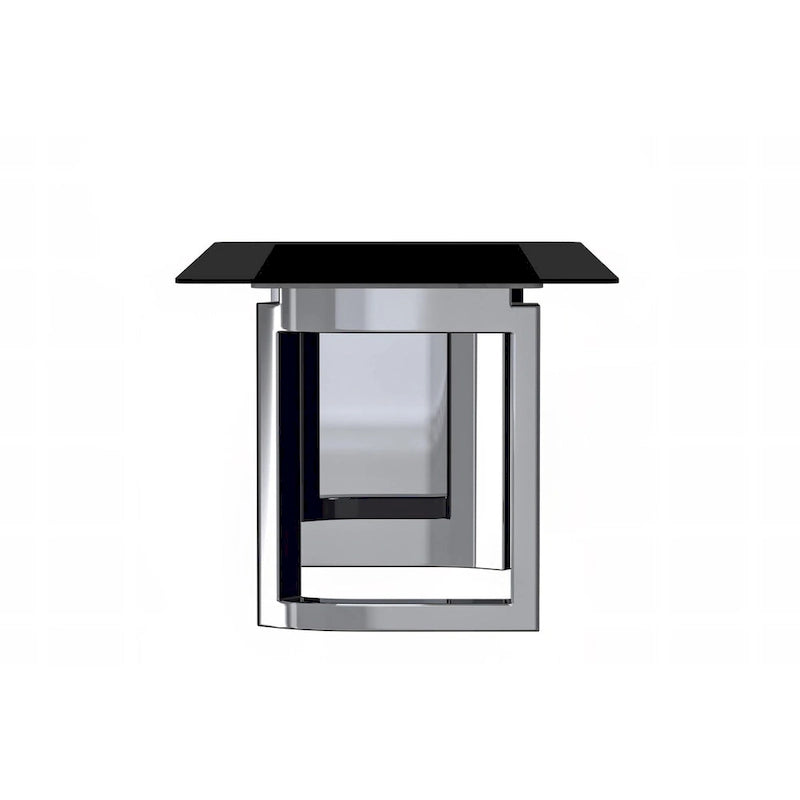 Rectangular Dining Table with Glass/Sintered Stone Tabletop in Steel