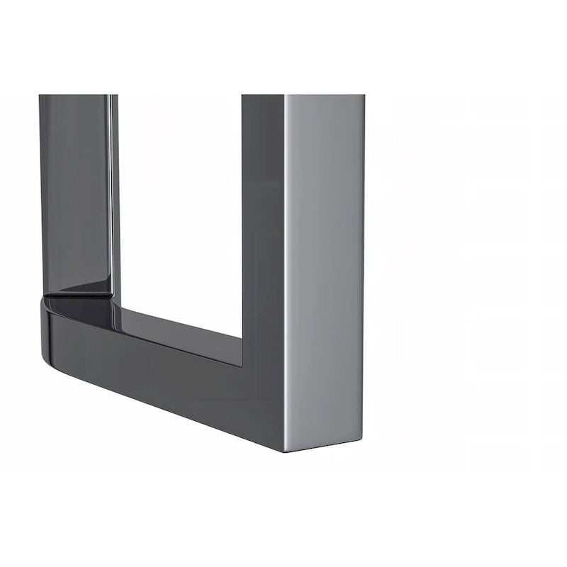 Rectangular Dining Table with Glass/Sintered Stone Tabletop in Steel