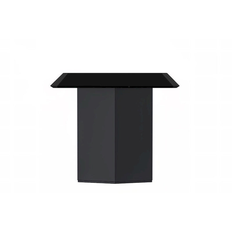 Rectangular Dining Table with Glass/Sintered Stone Tabletop in Steel