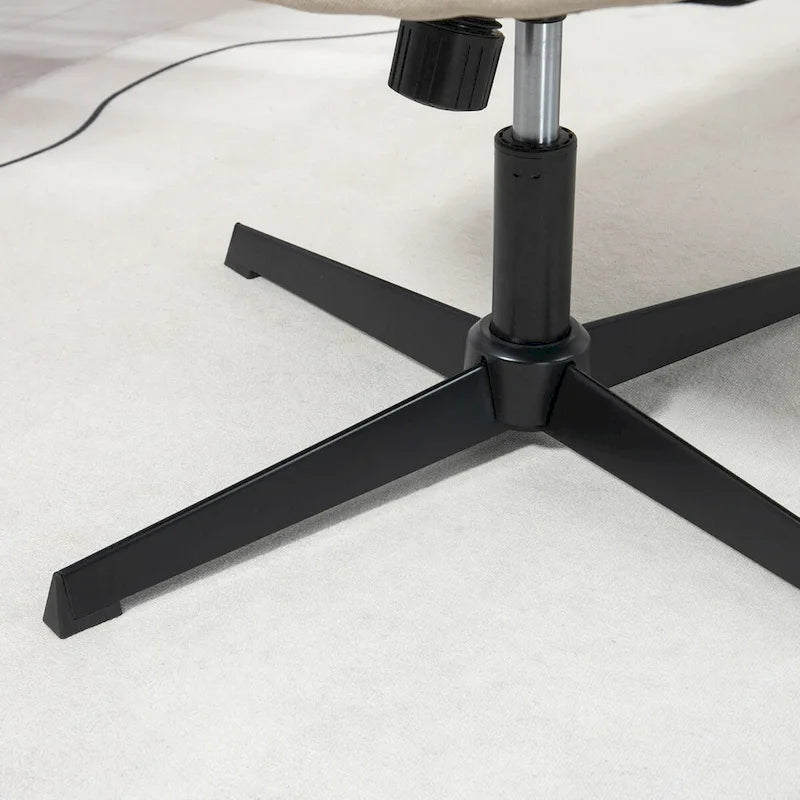 Wide Office Chair, Armless Office Desk Chair, Computer Fabric Vanity Chair with Adjustable Height