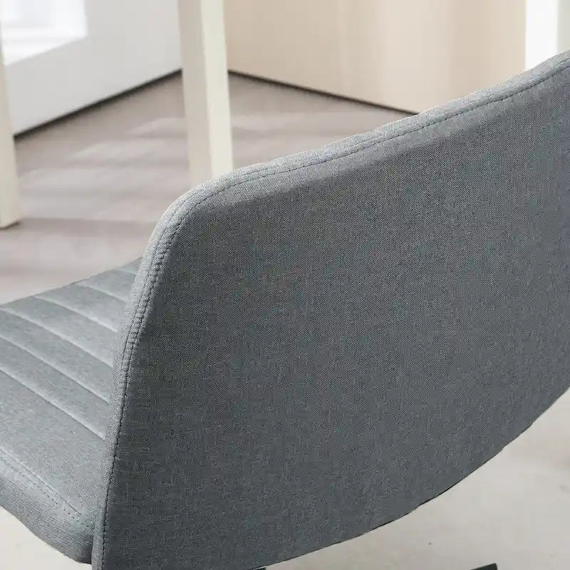Wide Office Chair, Armless Office Desk Chair, Computer Fabric Vanity Chair with Adjustable Height