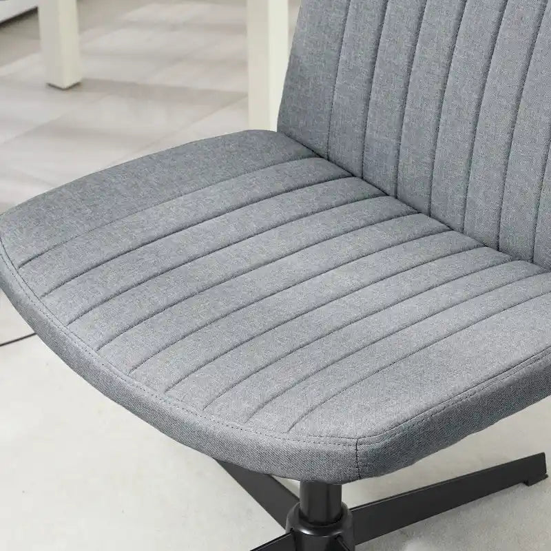 Wide Office Chair, Armless Office Desk Chair, Computer Fabric Vanity Chair with Adjustable Height