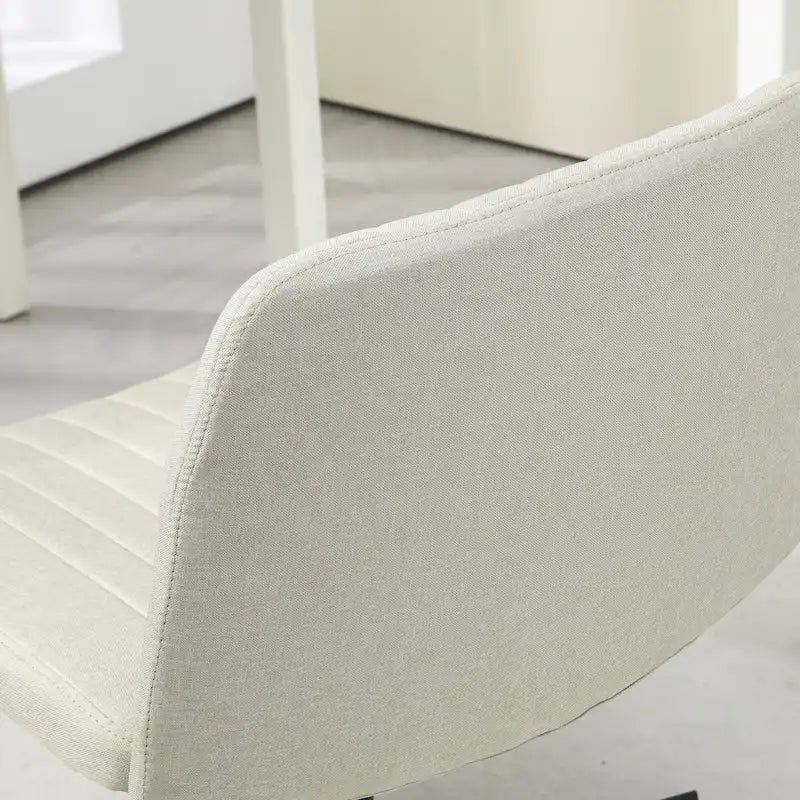 Wide Office Chair, Armless Office Desk Chair, Computer Fabric Vanity Chair with Adjustable Height