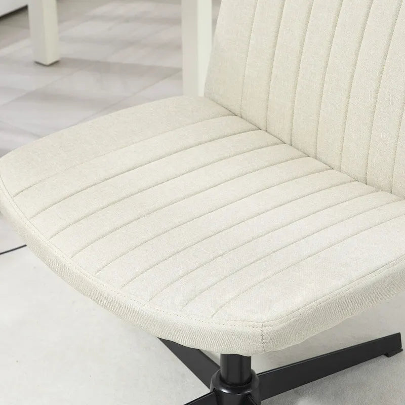 Wide Office Chair, Armless Office Desk Chair, Computer Fabric Vanity Chair with Adjustable Height