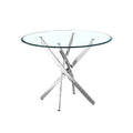 Modern round transparent tempered glass dining table
