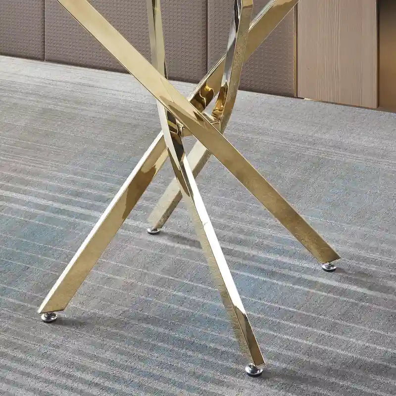 Modern round transparent tempered glass dining table