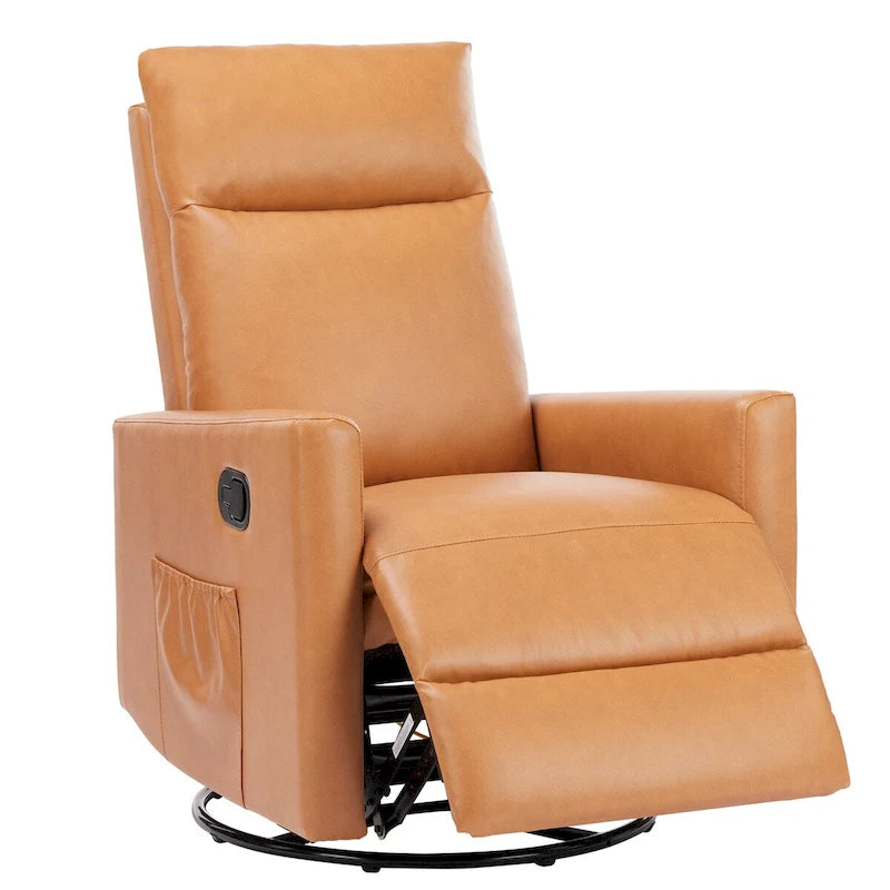 Manual Recliner Chair Single Sofa, 8 Different Massage Modes, Brown