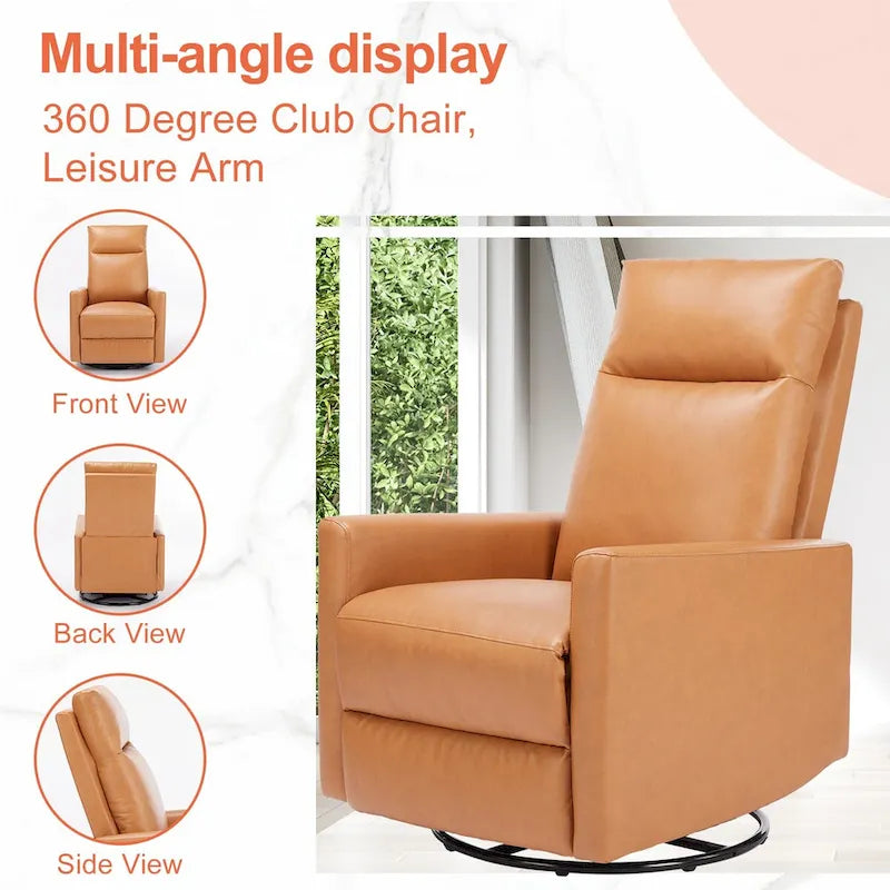Manual Recliner Chair Single Sofa, 8 Different Massage Modes, Brown