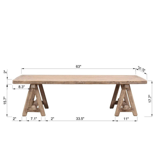 63 Long Rimini Coffee Table Weathered Natural